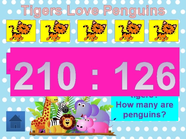 Tigers Love Penguins Total Animals at the Zoo = 336 How many are tigers?