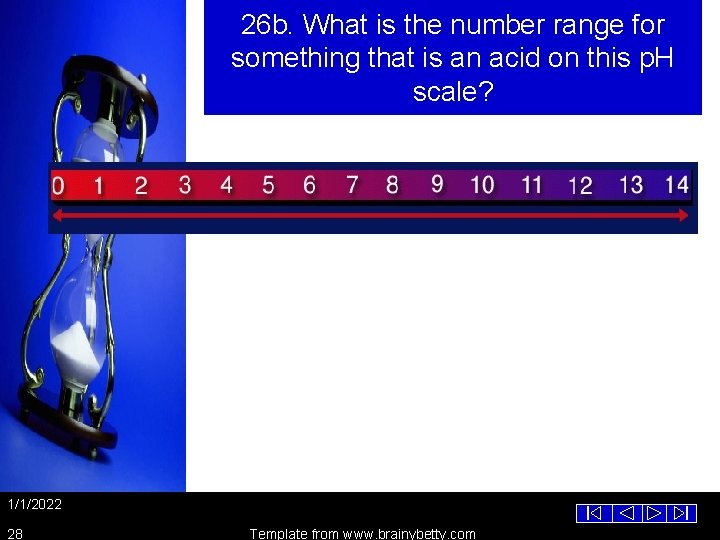 26 b. What is the number range for something that is an acid on