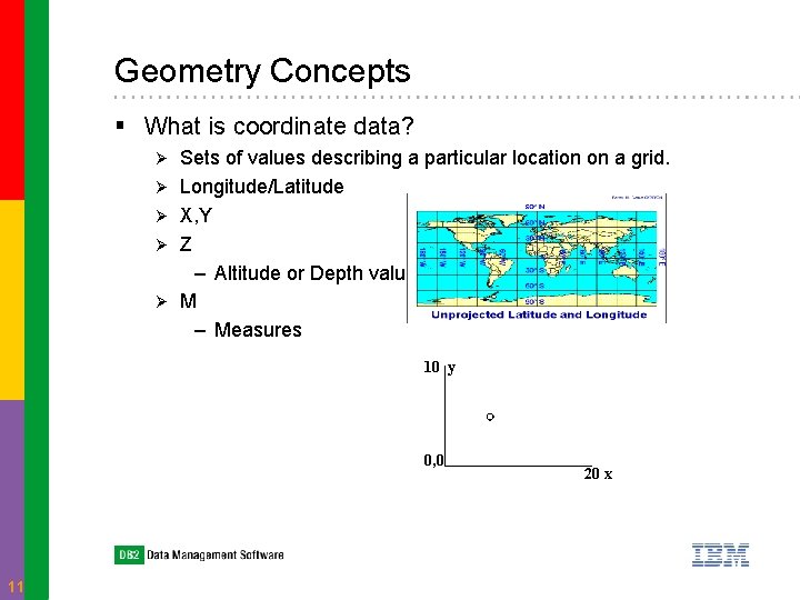 Geometry Concepts § What is coordinate data? Ø Ø Ø Sets of values describing