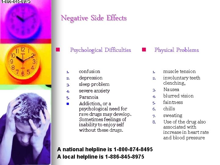 Negative Side Effects Psychological Difficulties n 1. 2. 3. 4. 5. n confusion depression