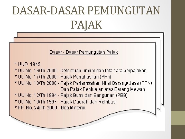 DASAR-DASAR PEMUNGUTAN PAJAK 