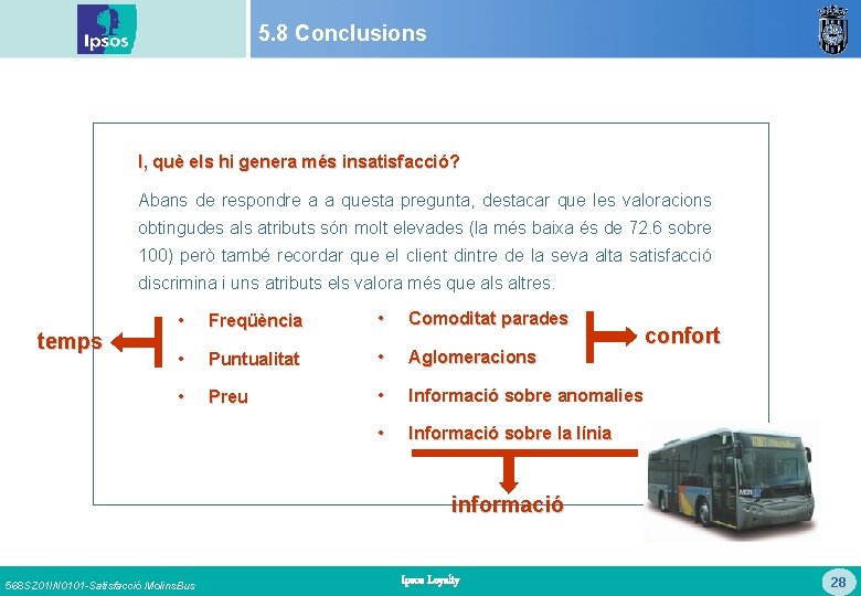 5. 8 Conclusions I, què els hi genera més insatisfacció? Abans de respondre a