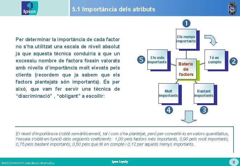 5. 1 Importància dels atributs Per determinar la importància de cada factor no s’ha