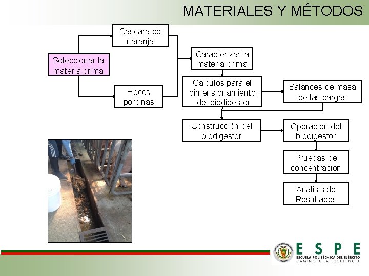 MATERIALES Y MÉTODOS Cáscara de naranja Caracterizar la materia prima Seleccionar la materia prima