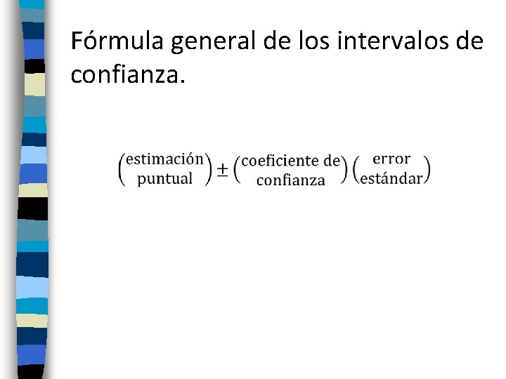 Fórmula general de los intervalos de confianza. 