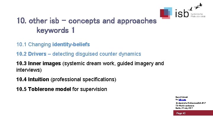 10. other isb - concepts and approaches keywords 1 10. 1 Changing identity-beliefs 10.