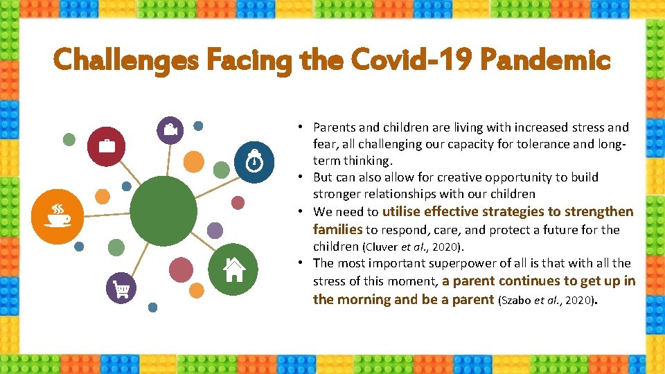 Challenges Facing the Covid-19 Pandemic • Parents and children are living with increased stress