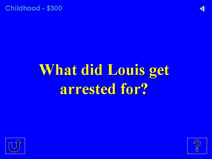 Childhood - $300 What did Louis get arrested for? 