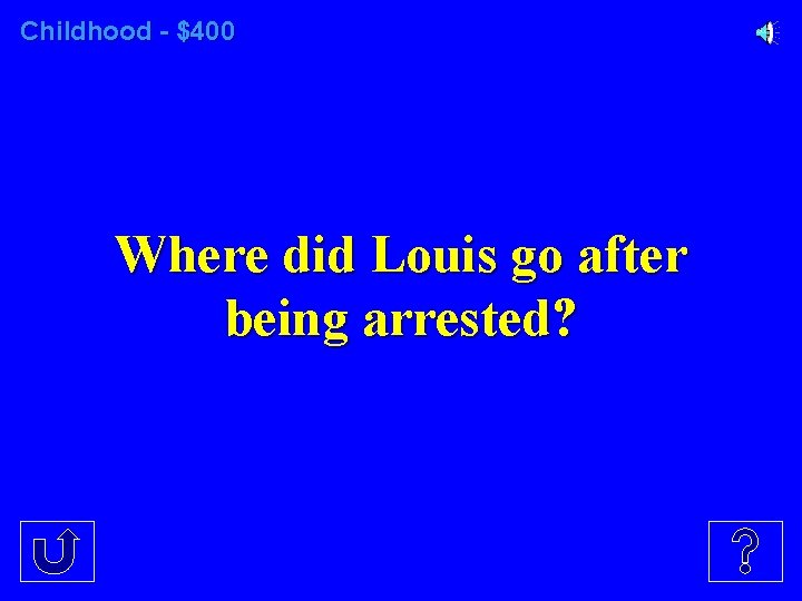 Childhood - $400 Where did Louis go after being arrested? 