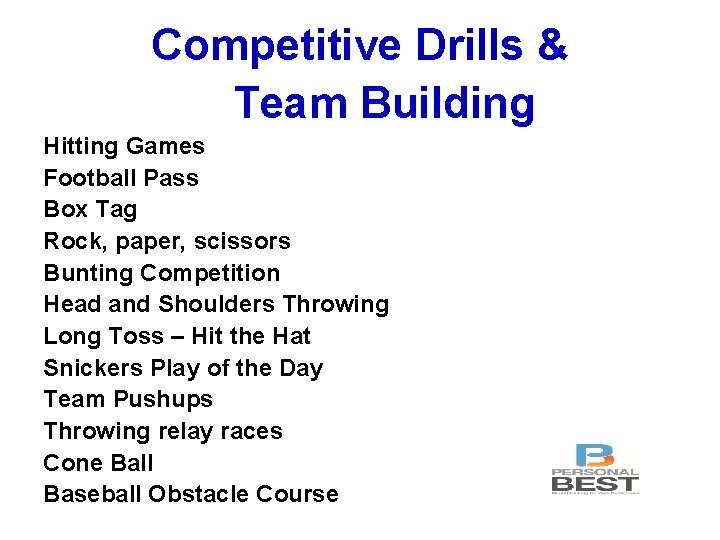 Competitive Drills & Team Building Hitting Games Football Pass Box Tag Rock, paper, scissors