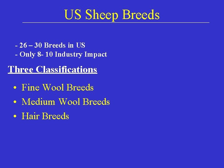 US Sheep Breeds - 26 – 30 Breeds in US - Only 8 -