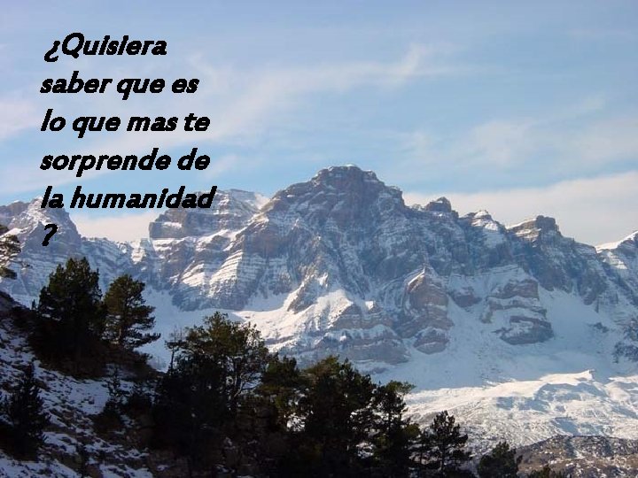 ¿Quisiera saber que es lo que mas te sorprende de la humanidad ? 01/01/2022