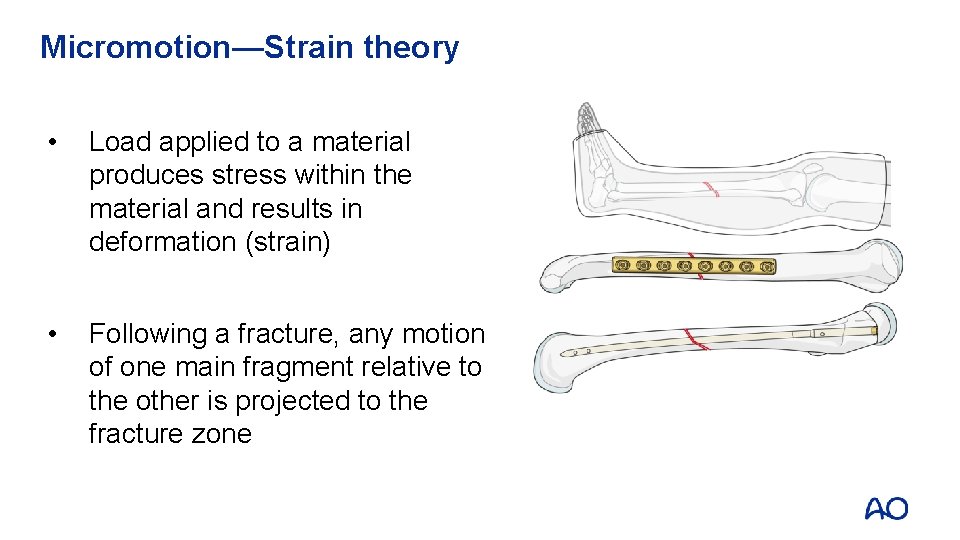 Micromotion—Strain theory • Load applied to a material produces stress within the material and