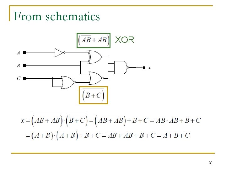 From schematics XOR 20 