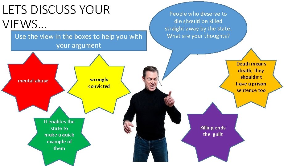 LETS DISCUSS YOUR VIEWS… Use the view in the boxes to help you with