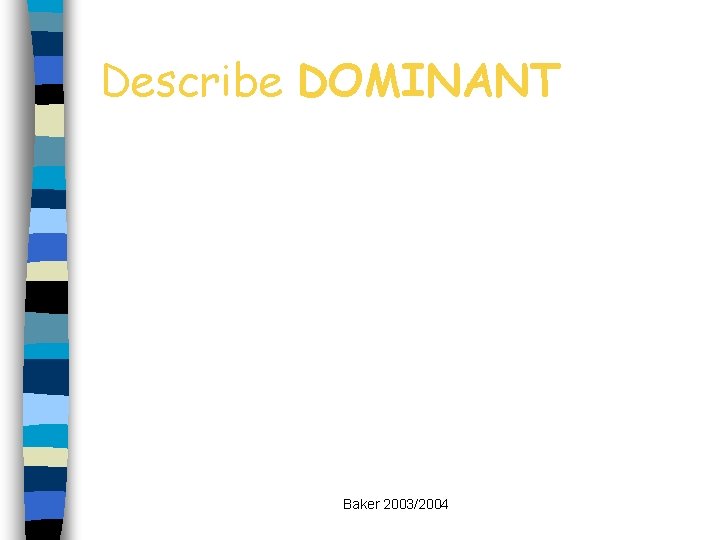 Describe DOMINANT Baker 2003/2004 