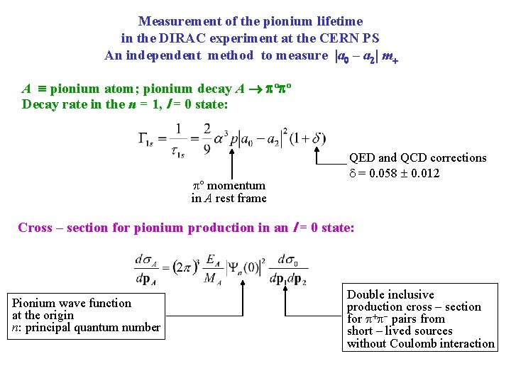 Measurement of the pionium lifetime in the DIRAC experiment at the CERN PS An
