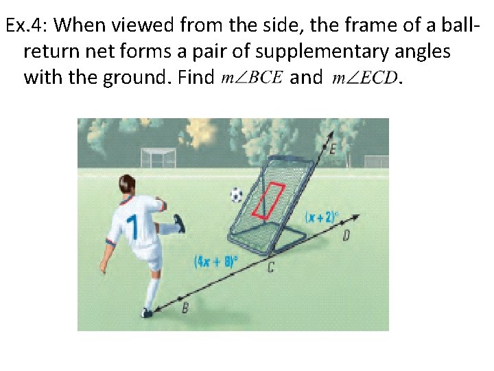 Ex. 4: When viewed from the side, the frame of a ballreturn net forms