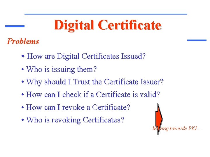 Digital Certificate Problems • How are Digital Certificates Issued? • Who is issuing them?