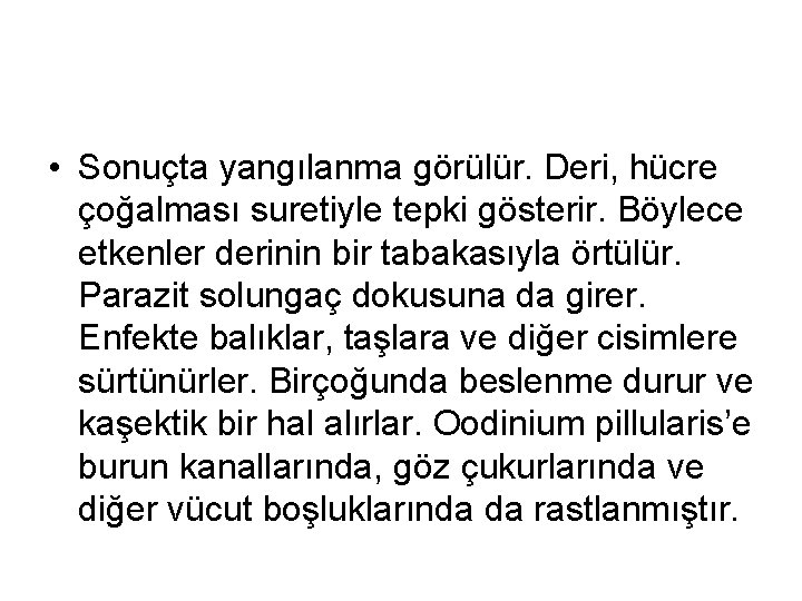  • Sonuçta yangılanma görülür. Deri, hücre çoğalması suretiyle tepki gösterir. Böylece etkenler derinin