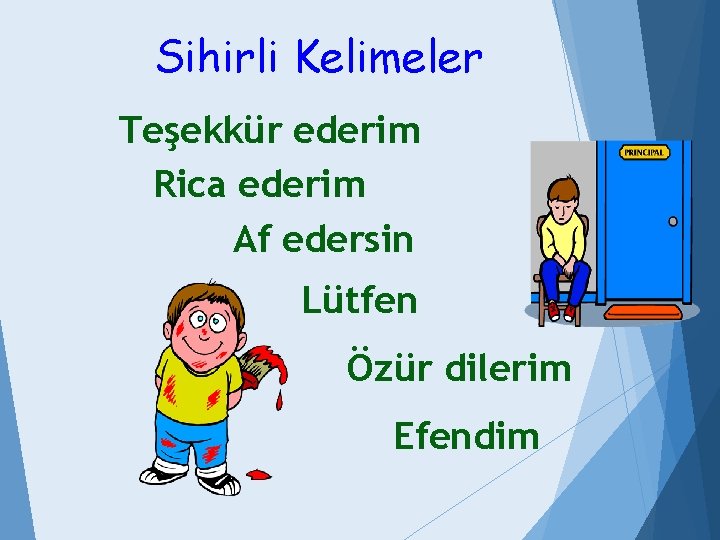 Sihirli Kelimeler Teşekkür ederim Rica ederim Af edersin Lütfen Özür dilerim Efendim 