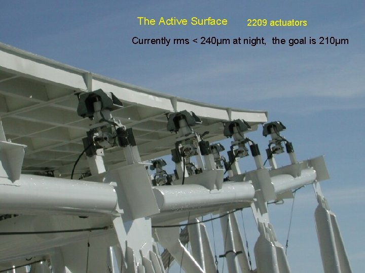 The Active Surface 2209 actuators Currently rms < 240μm at night, the goal is
