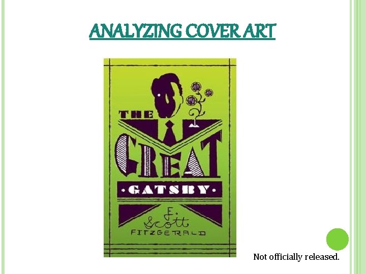 ANALYZING COVER ART Not officially released. 