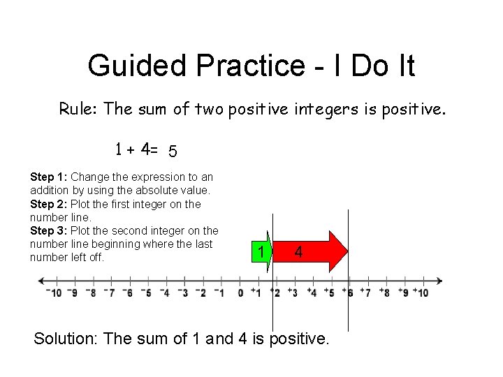 Guided Practice - I Do It Rule: The sum of two positive integers is Guided Practice - I Do It Rule: The sum of two positive integers is