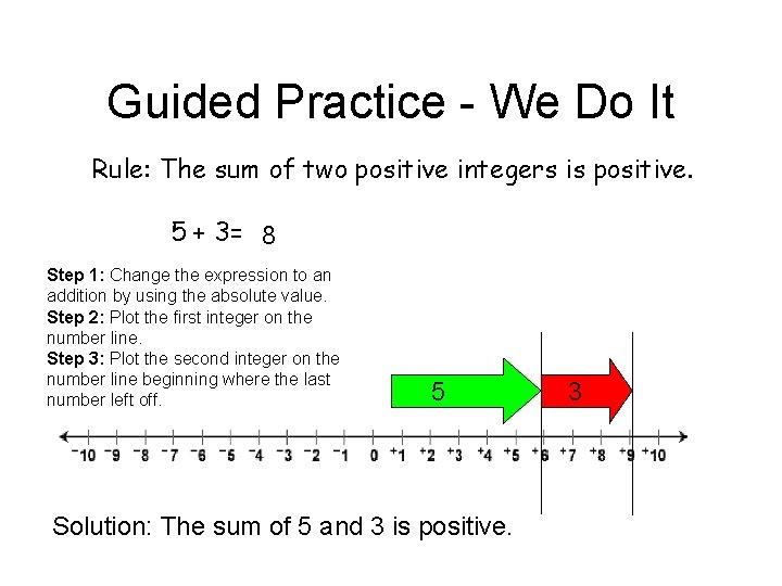 Guided Practice - We Do It Rule: The sum of two positive integers is Guided Practice - We Do It Rule: The sum of two positive integers is