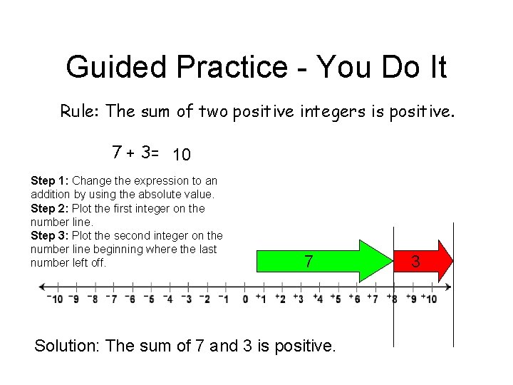 Guided Practice - You Do It Rule: The sum of two positive integers is Guided Practice - You Do It Rule: The sum of two positive integers is