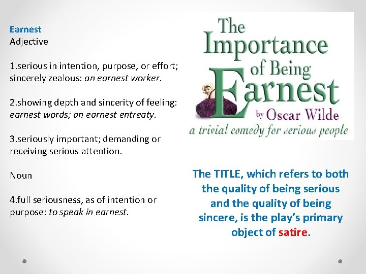 Earnest Adjective 1. serious in intention, purpose, or effort; sincerely zealous: an earnest worker.