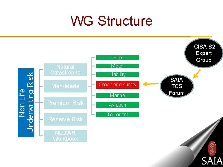 WG Structure ICISA S 2 Expert Group Non Life Underwriting Risk Fire Natural Catastrophe