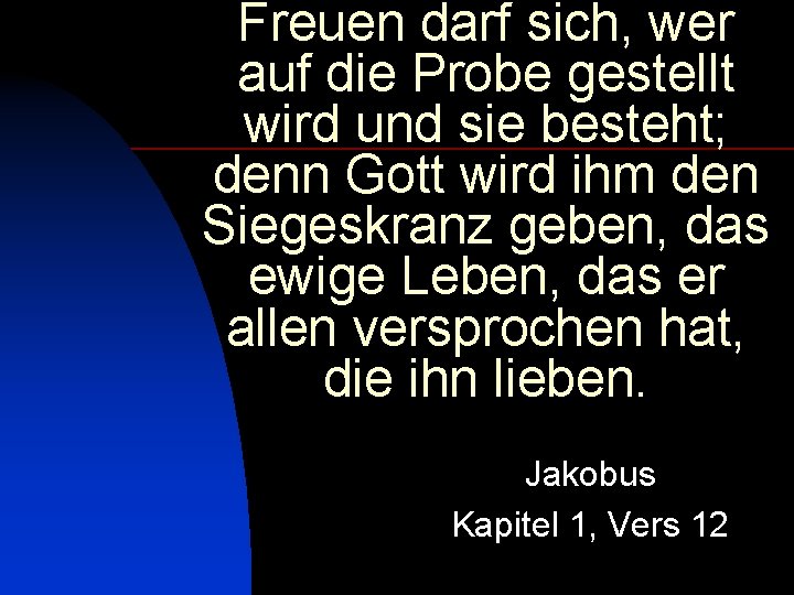 Freuen darf sich, wer auf die Probe gestellt wird und sie besteht; denn Gott