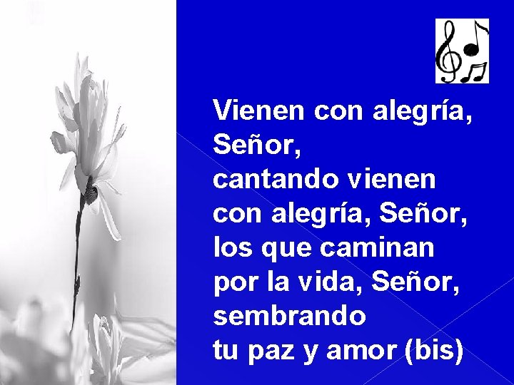 Vienen con alegría, Señor, cantando vienen con alegría, Señor, los que caminan por la