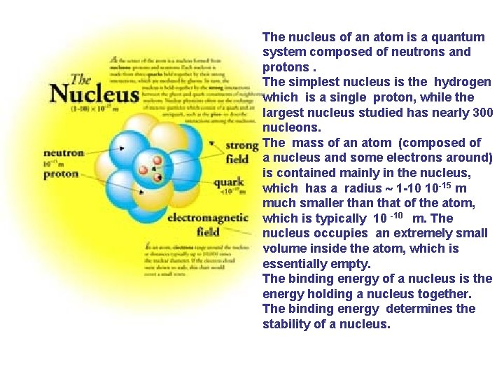 The nucleus of an atom is a quantum system composed of neutrons and protons.