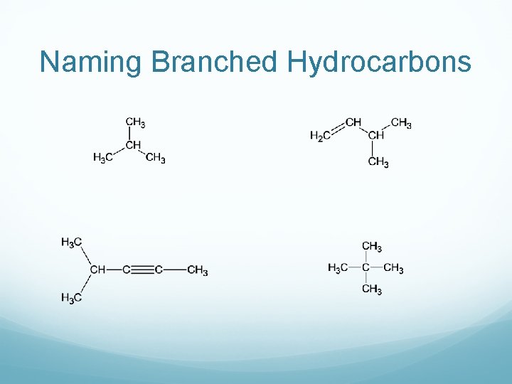 Naming Branched Hydrocarbons 