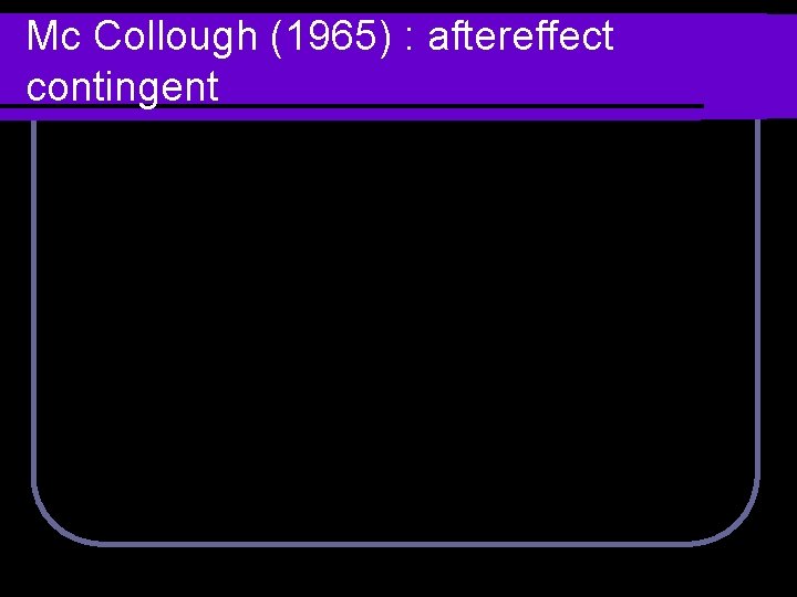 Mc Collough (1965) : aftereffect contingent 