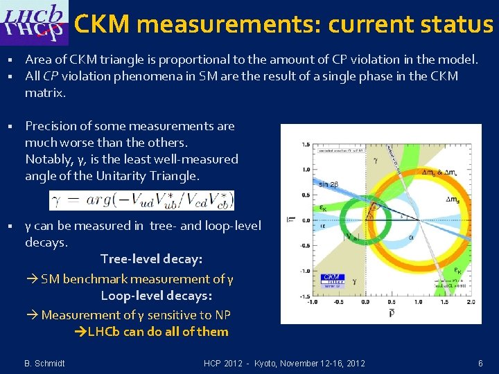 CKM measurements: current status § § Area of CKM triangle is proportional to the