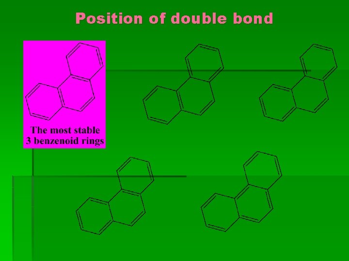 Position of double bond Position of double bond