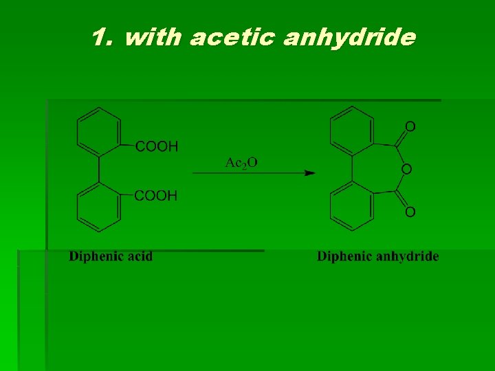 1. with acetic anhydride 