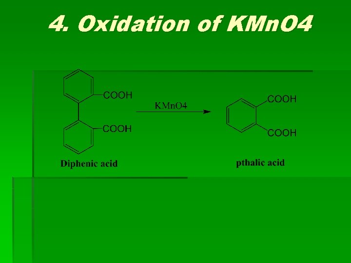 4. Oxidation of KMn. O 4 4. Oxidation of KMn. O 4