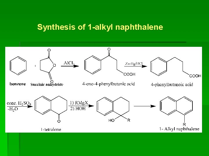 Synthesis of 1 -alkyl naphthalene 