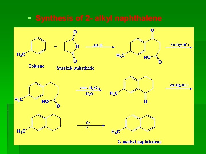 § Synthesis of 2 - alkyl naphthalene § Synthesis of 2 - alkyl naphthalene