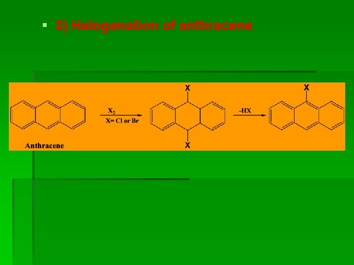 § 3) Halogenation of anthracene § 3) Halogenation of anthracene