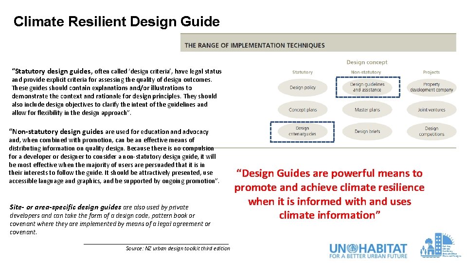 Climate Resilient Design Guide “Statutory design guides, often called ‘design criteria’, have legal status