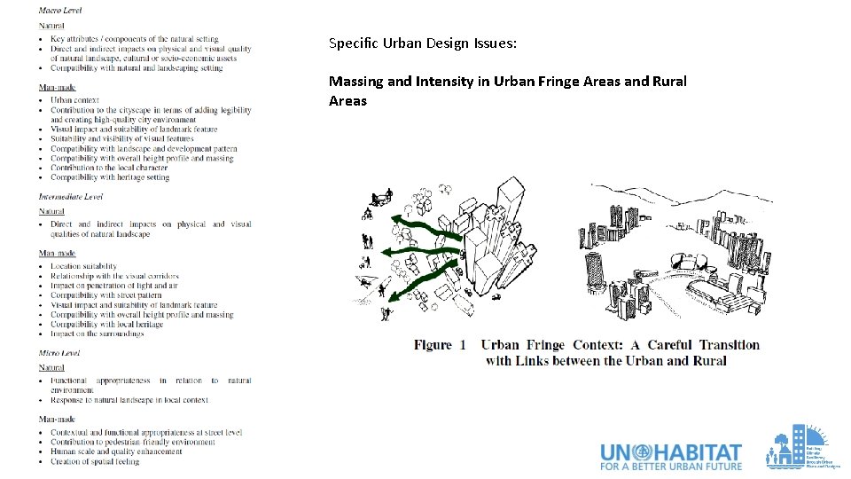 Specific Urban Design Issues: Massing and Intensity in Urban Fringe Areas and Rural Areas