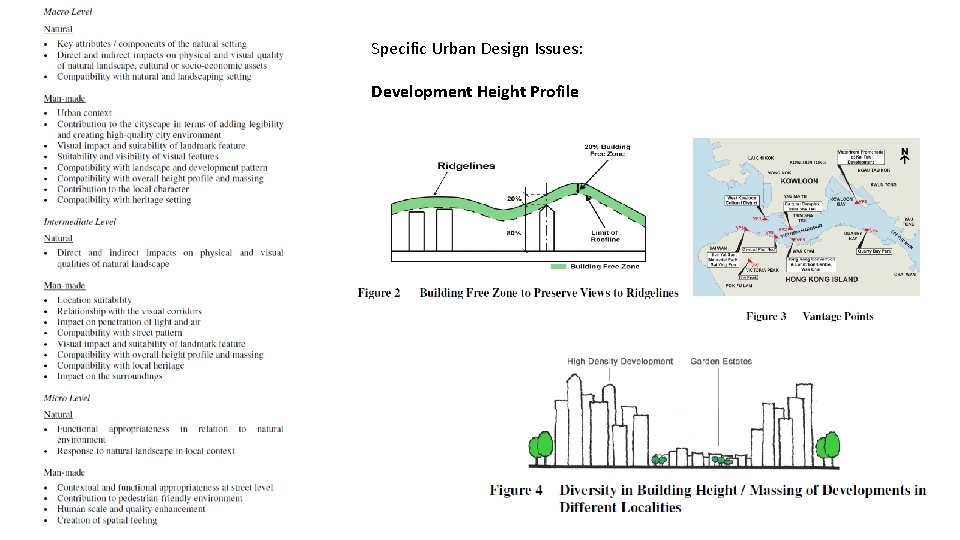 Specific Urban Design Issues: Development Height Profile Specific Urban Design Issues: Development Height Profile