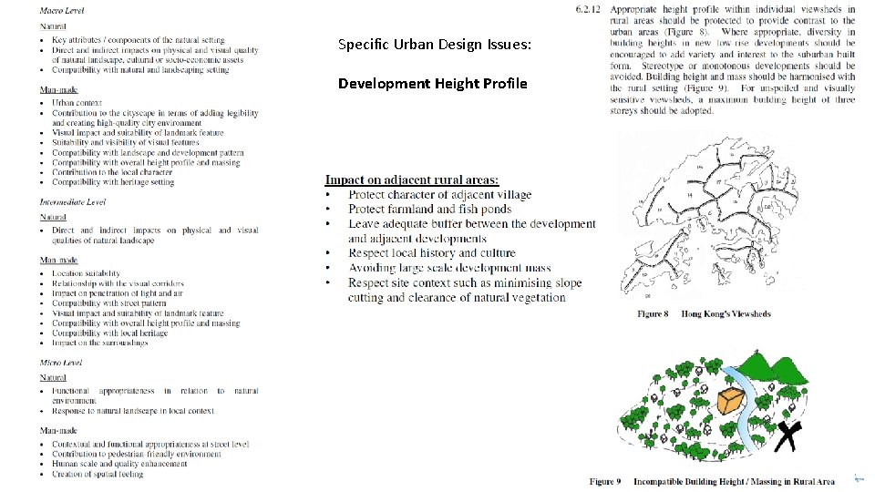 Specific Urban Design Issues: Development Height Profile Specific Urban Design Issues: Development Height Profile