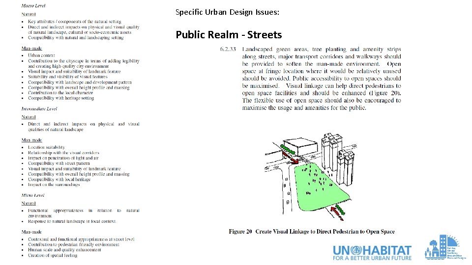 Specific Urban Design Issues: Public Realm - Streets 