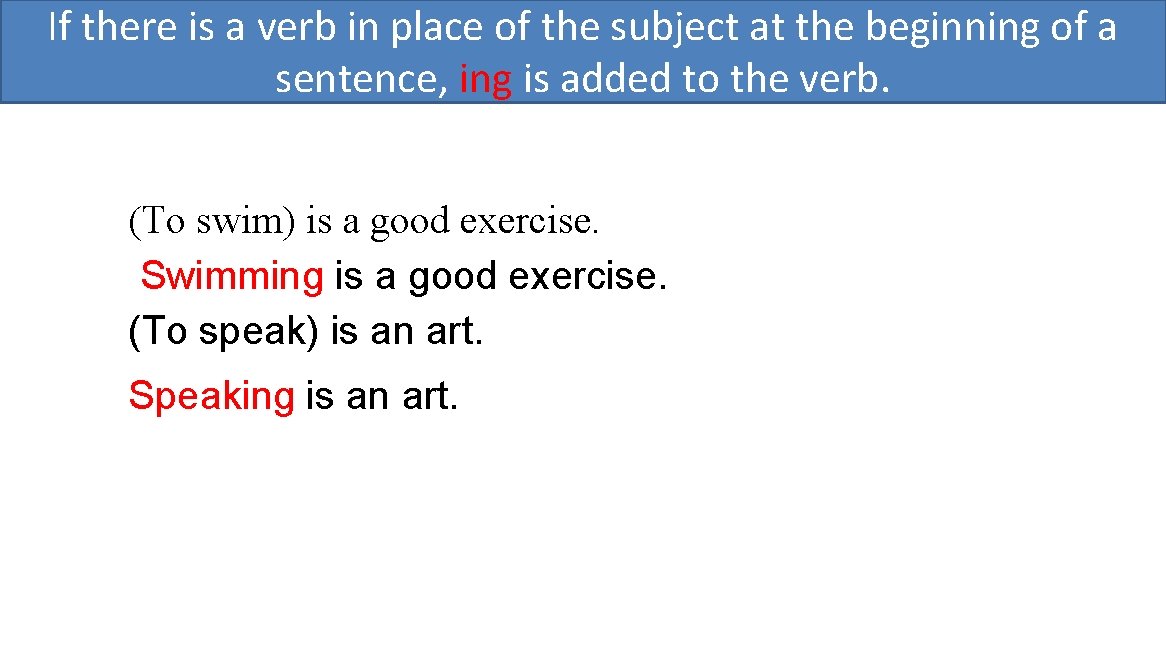 If there is a verb in place of the subject at the beginning of